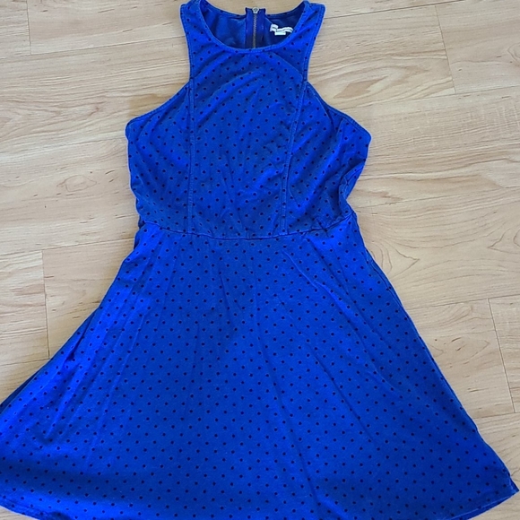 Blue dress with black polka dots - Picture 1 of 3